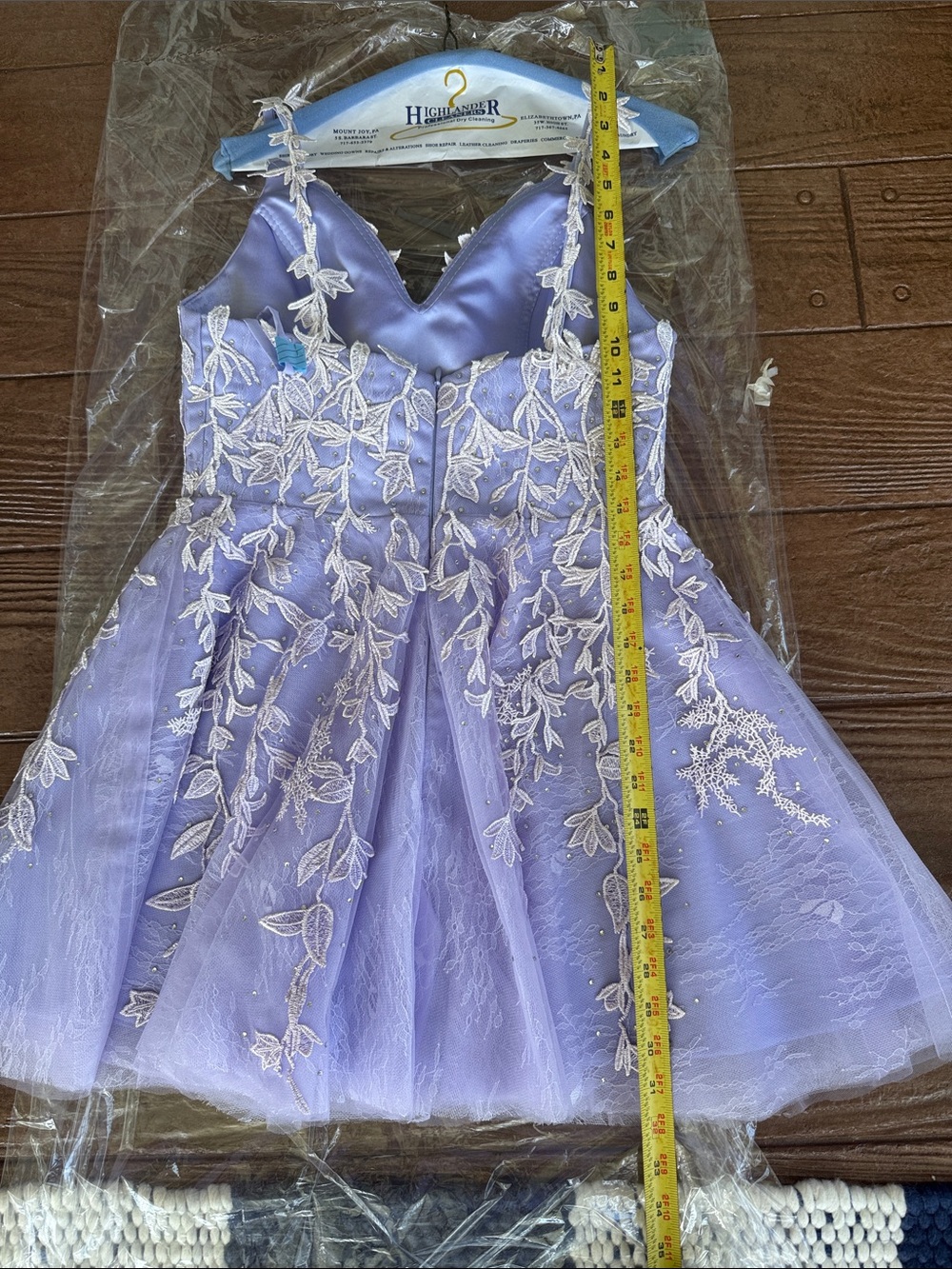 Lavender Embroidered Tulle Party Homecoming Formal Dress - Picture 6 of 10